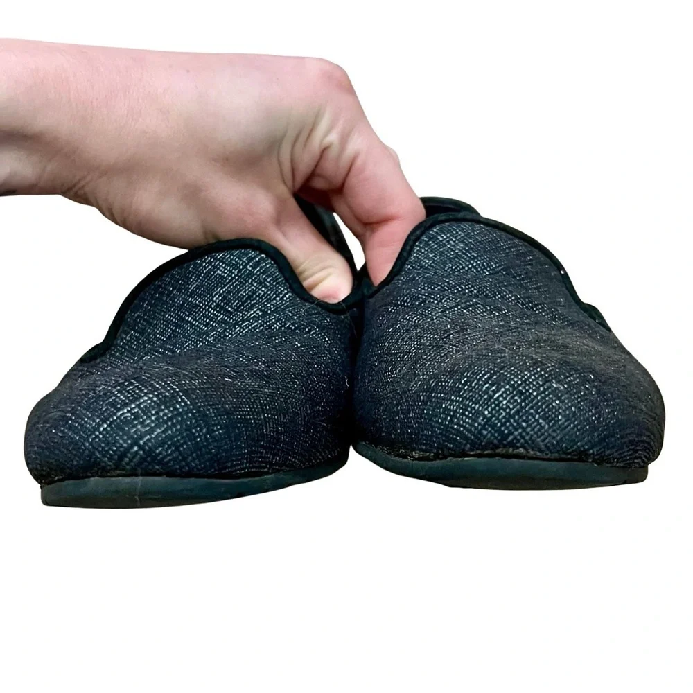 Vaneli Black Textured Slip-On Flats Size 9M Comfort Shoes